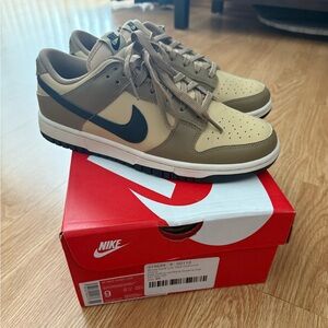 Nike Dunk Low Women's Sneakers in Tan and Black